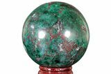 Polished Malachite & Chrysocolla Sphere - Peru #211062-1